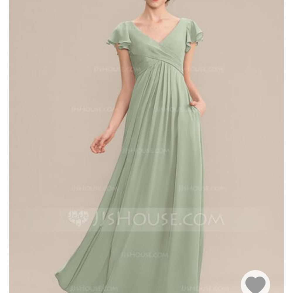 JJ House v-neck short sleeve bridesmaid green sage
